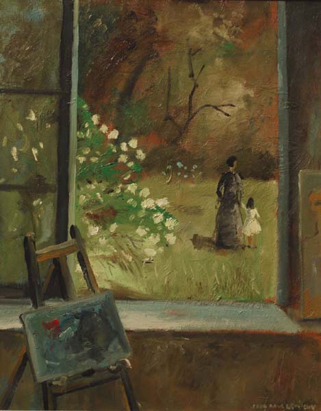 Jean Paul LEMIEUX - Sans titre (Vue sur le jardin) 1955