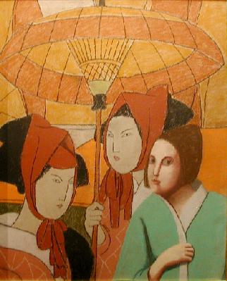 Louise SCOTT - Kimonos et parasol (1985)