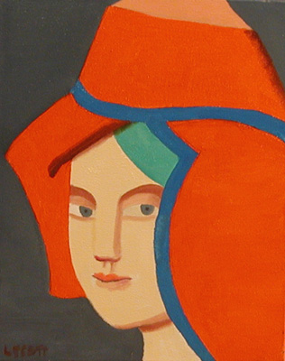 Louise SCOTT - Portrait au chapeau rouge (1999)