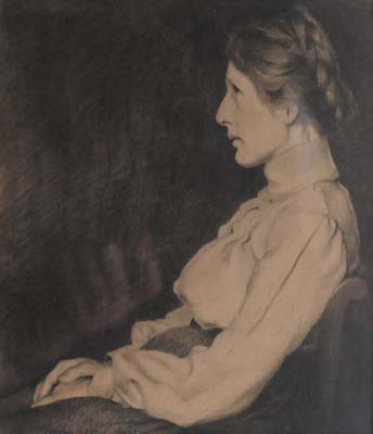 Ozias LEDUC - Portrait de femme assise de profil (1900)