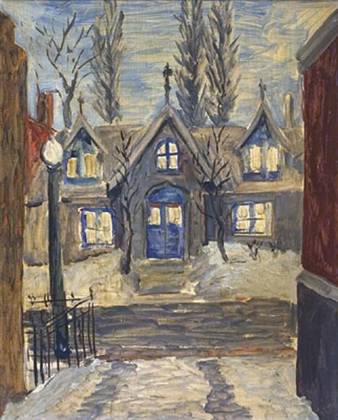 Maisons  lucarnes, rue Durocher l'hiver - Solange Legendre