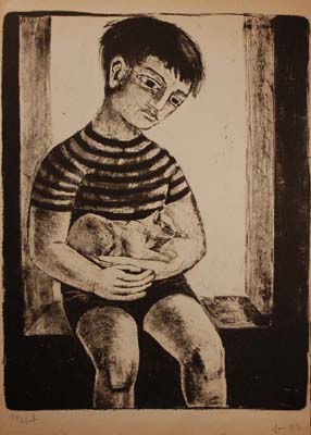Solange LEGENDRE - Petit garon au chat (1953)