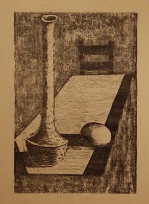 Solange LEGENDRE - Nature morte au long vase (1953)
