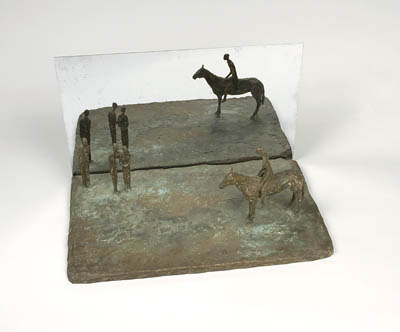 Horseman & three people -  