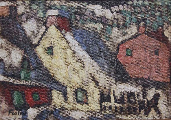 Marc-Aurèle FORTIN - Maisons de Charlevoix l'hiver (c. 1938)
