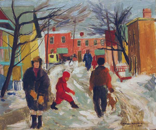 Henri MASSON - Sc�ne de rue l'hiver (1940)