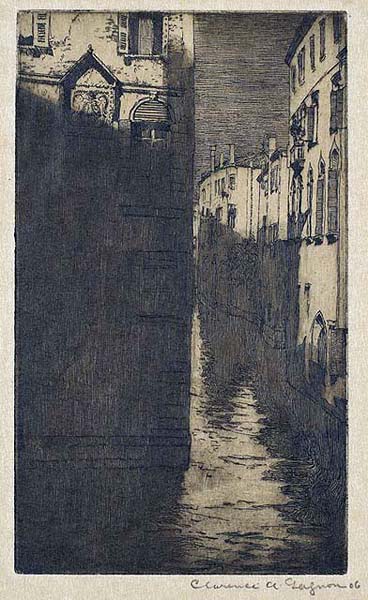 Clarence A. GAGNON - Moonlight, Venice (1909)