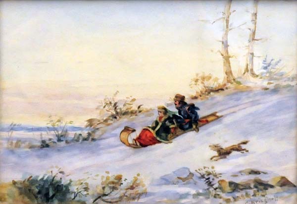 Tobogganing (1855) - Cornelius Krieghoff