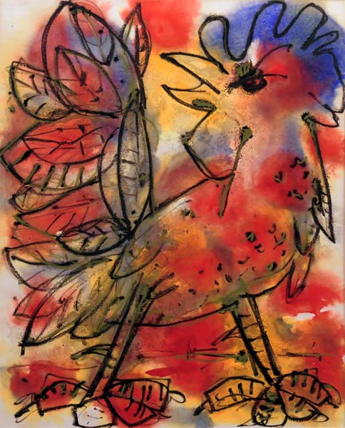 Paul-Vanier BEAULIEU - Coq rouge, jaune et bleu (1963)