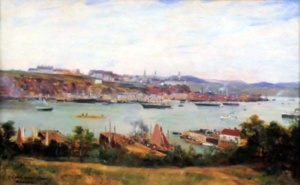 Gaston ROULLET - Quebec from Levis (1887) 