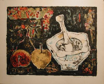 Nature morte au mortier & pommes (1956) - Paul-Vanier Beaulieu